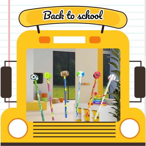 Cute pencils with erasers - Picture 1 of 9